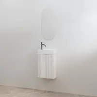 Best design Toiletmeubelset geribbeld best-design mali wit onderkast + wit fontein