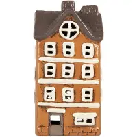Clayre & Eef Waxinelichthouder Huis 12x10x23 cm Oranje Keramiek