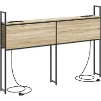 vidaXL Opslage hoofdbord met oplaadstation Sonoma eiken Bewerkt hout