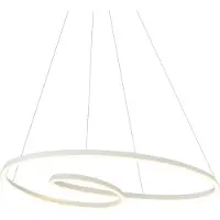 QAZQA Scandinavische hanglamp beige 110cm incl. LED 3-staps dimbaar - Circuit
