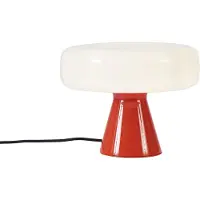 QAZQA Retro tafellamp rood met wit - Knob