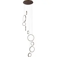 QAZQA Design hanglamp donker brons 9-lichts incl. LED 3-staps dimbaar - Vide Anella