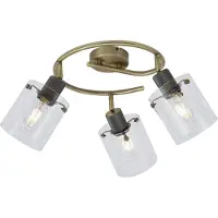 QAZQA Design plafondspot brons met helder glas rond 3-lichts - Domo