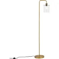 QAZQA Design vloerlamp brons met helder glas - Domo