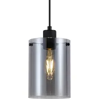 QAZQA Design hanglamp zwart met smoke glas - Domo