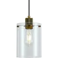 QAZQA Design hanglamp brons met helder glas - Domo