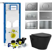 Geberit up320 Toiletset Bidesta | Rimless | Met Bidetkraan | Mat Zwart | Sigma Drukplaat