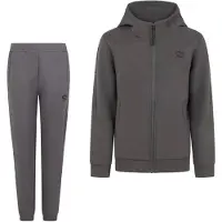 Cruyff Ignite Tape Trainingspak Hooded Kids Donkergrijs