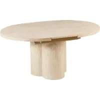 Beliani MORAINE - Uitschuifbare eettafel - Lichtbruin - 120/160 x 76 cm - MDF