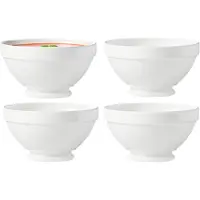 Arcoroc Soepkommen Horeca Bowls - 4x - wit - D13 x 7 cm - opaal - schaaltjes op kleine voet - stapelbaar - ontbijt/hapjes