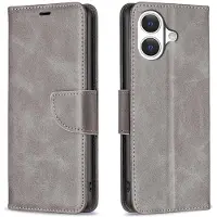Mobigear Telefoonhoesje geschikt voor Apple iPhone 17 Hoesje | Excellent Bookcase Portemonnee | Pasjeshouder voor 3 Pasjes | Telefoonhoesje voor Pinpas / OV Kaart / Rijbewijs - Grijs