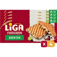 Liga Evergreen koekjes Krenten 225g - 4 Stuks - Koek - Tussendoor - Voordeelverpakking