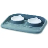 Savic butler voerbak en drinkbak met plateau en antislip voetjes 2x300 ml