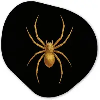 MuchoWow Organische wanddecoratie 40x40 cm - Organisch schilderij Spin - Goud - Minimalistisch - Poten - Muurdecoratie woonkamer - Kamer decoratie - Schilderijen - Muurcirkel aesthetic