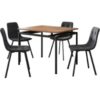 En.casa Eetkamerset tafel Hemnes 100x60 cm met stoelen Lexnitz 5-delig []