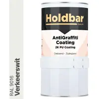 Holdbar Anti Graffiti Coating Verkeerswit (RAL 9016) 1 Kg - Maakt Graffiti verwijderbaar - Graffiti Verwijderen - In Alle Kleuren - Voor Steen, Beton, Hout, Metaal en Tegels