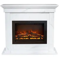 Xaralyn Elektrische haard - Flex EFL-ML - marmerlook - 1500 Watt verwarming - met afstandsbediening - haardombouw inclusief inbouwhaard - schouw