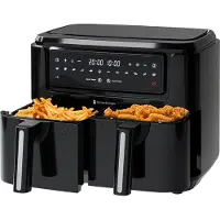 Kitchenbrothers Airfryer – Dual Zone & 9 Liter – 2400 W – 36,1 x 40 x 32 cm – Zwart