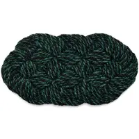 HAY Deurmat Coco Door Mat Swirl Green And Black (40 x 80 cm)