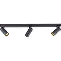 Schöner Wohnen Plafondspot RIK, zwart, 3-lamps, 89 cm, metaal, GU10-LED RIK, zwart, Woon-/ Eetkamer, Aluminium, Modern, downlight