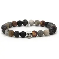 Karma heren armband Off Road Silver Skull 86945 (LENGTE 18-20CM)