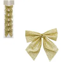 Mica Decorations Kerststrik | | 10 x 12 cm | 6 stuks (Goud)