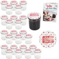 MamboCat Set van 25 stuks Sturzglas 350 ml To 82, met liefde gemaakt deksel incl. receptenboekje
