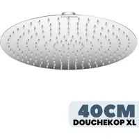 EcoRain 30% Waterbesparende Regendouchekop Tyler 40 CM Rond - Hoge Druk - Universele Aansluiting - Anti-kalk Douchekop - 2 jaar garantie - Chroom