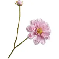 Silk-ka Kunstbloem-Zijden Bloem-Kunsttak Dahlia Steel Roze 48 cm Per 3 Stuks