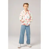 Ducksday - Jas - Windstopper - Waterafstotend - Unisex - Bliss - bloemen - herfst - Back to school - 146/152 - 12 jaar
