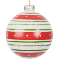 Clayre & Eef Kerstbal Overig Ø 8x8 cm Rood Glas Kerstballen