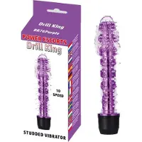 Power Escorts Drill King Paarse Ribbel G spot en Clitoris Stimulator - 10 Speed - Lengte 16,8 cm - BR76