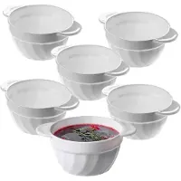 Kadax Soepkopjes, 650 ml soepkommen van versterkt glas, 18,5 x 14 x 8 cm soepkommen met dubbele handgrepen, soepleterrine voor soepen, crèmes, bouillons (650 ml/6 stuks)