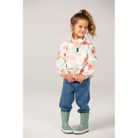 Ducksday - Jas - Windstopper - Waterafstotend - Unisex - Bliss - bloemen - herfst - Back to school - 98/104 - 4 jaar