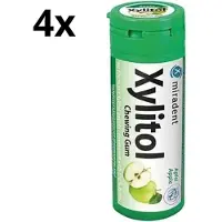Miradent Xylitol Kauwgom | Appel | 4 x 30 stuks | Voordeelverpakking