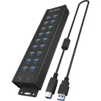 Icy Box USB 3.2 Gen 1 Hub - - IB-HUB1720-U3 - 20 Poorten - Aluminium - Snelladen