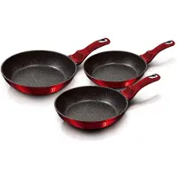 Berlinger Haus BH/1288NF, Friteuse set, Bourgogne kleur, aluminium, met antiaanbaklaag, geschikt voor gas, halogeen, en inductie, 20 cm