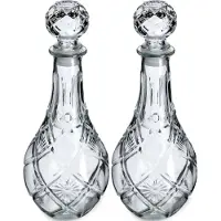 Kadax Decanter voor dranken, stijlvolle whiskykaraf voor mannen, klassieke wijnkaraf met uniek design, whiskyfles als cadeau (0,8 l, 2 stuks)