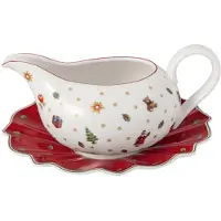 Villeroy & Boch Toy's Delight sauskan 50 cl met schoteltje Wit-rood