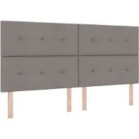vidaXL LED Hoofdbord Taupe Stof