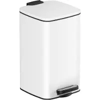 Songmics Cosmetische bak met pedaal en deksel, Wit / 23.9 x 19.3 x 33.5 cm