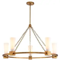 Elstead Lighting LED Kroonluchter | 5X E27 Max 40W | Distressed Gold