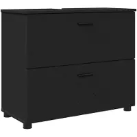 vidaXL Badkamerkast Zwart 76,5 x 35 x 64 cm Bewerkt hout & Metaal
