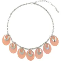 Behave – Ketting – Zilverkleurig Roze – Cirkel Hangers – Modieus – Nikkelvrij