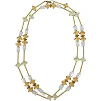 Behave – Ketting – Amber Geel Bruin – Acryl Kralen – Lange Halsketting – Nikkelvrij
