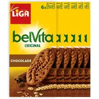 Liga BelVita Chocolade Koekjes - 300g - 6 stuks - Chocolade - Tussendoor - Voordeelverpakking