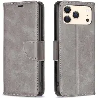 Mobigear Telefoonhoesje geschikt voor Apple iPhone 17 Pro Max Hoesje | Excellent Bookcase Portemonnee | Pasjeshouder voor 3 Pasjes | Telefoonhoesje voor Pinpas / OV Kaart / Rijbewijs - Grijs