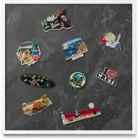 Tulup Magneetbord met Witte Frame - Grijs Magneetbord met Patronen - 50 cm x 50 cm - Donkere stenen structuur - Memobord Magnetisch - Magnetisch Bord Rechthoekig - Magnetisch Bord voor aan de Wand