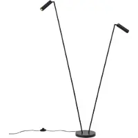 QAZQA Moderne vloerlamp zwart 2-lichts GU10 35mm - Thomas