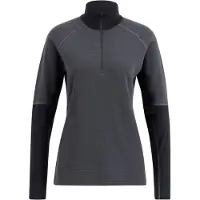 Lundhags Prime Merino Half Zip, tussenlaag, dames, grijs/zwart